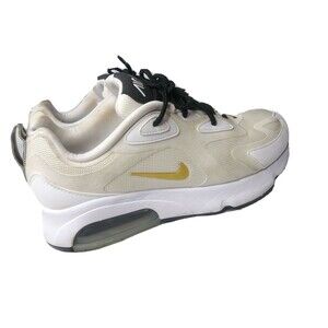Nike Air Max 200 Men's  Size 8.5 White Metallic Gold Black Sneakers AQ2568-102